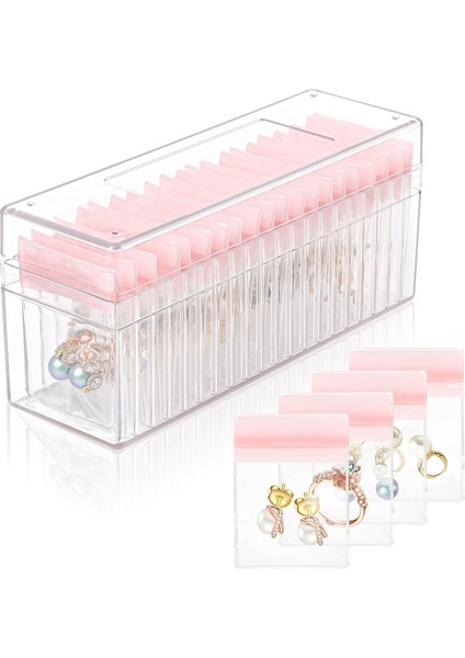 Akrilik Mücevher Kutusu, 20 Pvc Taşınabilir Anti Oksit Fermuarlı Çantalı Şeffaf Mücevher Düzenleyici, Seyahat Mücevher Kutusu (Yurt Dışından) fiyatları