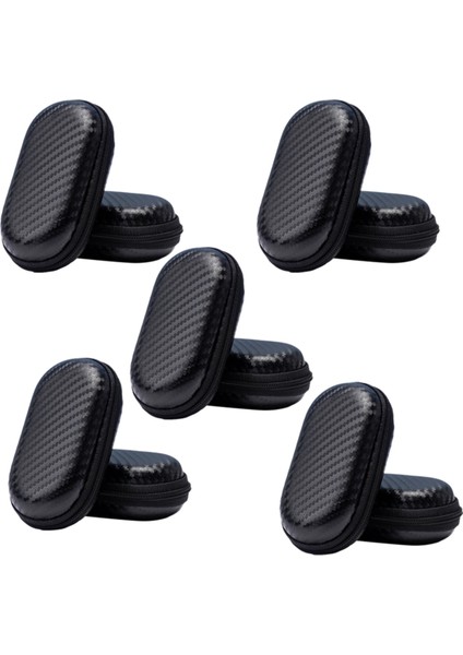 Kulaklık Çantası Oval Kulaklık Saklama Kutusu Veri Kablosu Paketleme Kutusu Bluetooth Kulaklık Saklama Çantası Hasır Mat Desenli (Yurt Dışından)