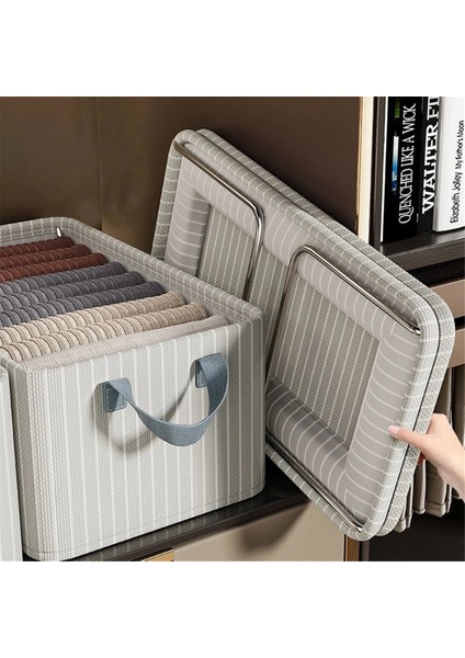 Bej Katlanır Metal Çerçeve Giysi Saklama Kutusu Büyük Kapasiteli Pantolon Saklama Kutusu (Yurt Dışından) fiyatları