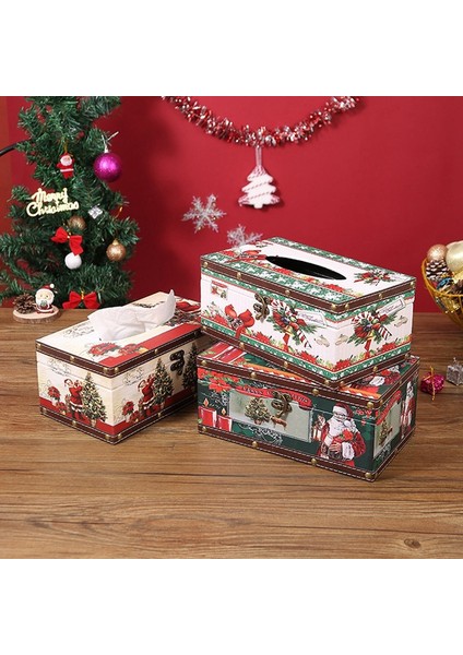 Noel Mendil Kutusu Ev Iç Mekan Yemek Masası Oturma Odası Sehpası Masaüstü Kağıt Kutusu Mendil Tüpü, Noel Ağacı (Yurt Dışından) modelleri