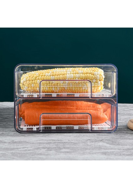 Plastik Meyve Sebze Saklama Süzgeçli Buzdolabı Düzenleyici Taze Gıda Saklama Kabı, Tek Katmanlı (Yurt Dışından) modelleri