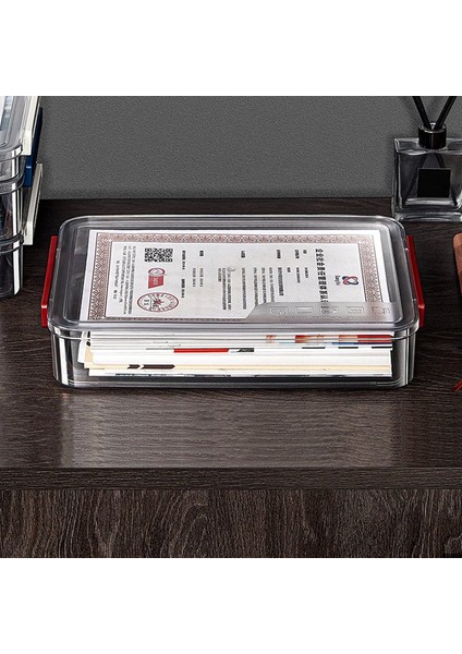 A4 Şeffaf Saklama Kutusu Taşınabilir Plastik Belge Kırtasiye Mücevher Saklama Kutusu Okul Ev Ofis Malzemeleri Bordo (Yurt Dışından) indirimleri