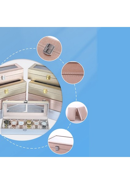 6 Izgaralı Saat Saklama Kutusu Kadınlar, Kızlar, Saatler, Dekoratif Düzenleyici, Moda Hediyesi, 6 Yuvalı Altın (Yurt Dışından) fırsatları