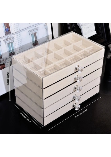 3 Çekmeceli Akrilik Mücevher Düzenleyici, Istiflenebilir Sergileme Depolama, Küpe, Kolye, Bilezik, Kutu Tutucu (Yurt Dışından) modelleri
