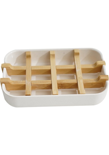 Duş Için Bambu Sabunluk, Banyo Için Ahşap Sabunluk, Sabunluk Tepsisi Beyaz (Yurt Dışından)
