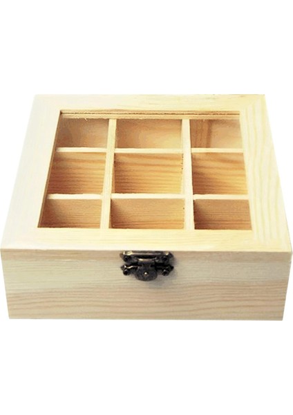 Bölmeli, Şeffaf Cam Üstlü, Çeşitli Çay Poşetlerini Saklayabilen Çok Amaçlı Saklama Kutusu (Yurt Dışından)