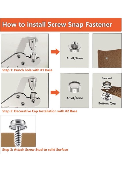 Tekne Kılıfları, Dikiş, Deri Çıtçıt Takma/değiştirme Için Ağır Hizmet Tipi Çıtçıt Takımı (Yurt Dışından) indirimleri