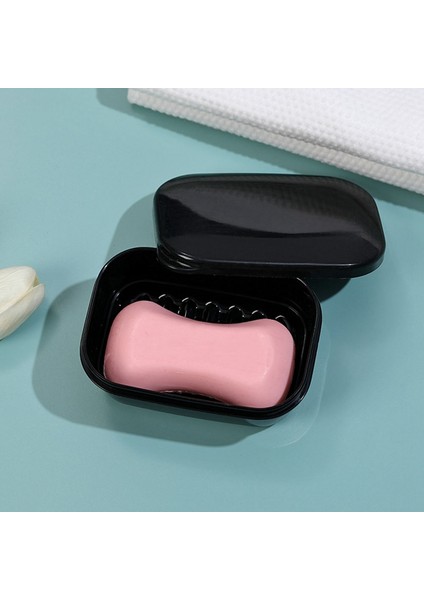 Filtre Contası Seyahat Baskılı Desenli Sabunluk Sabunluk Düzenleyici Kapaklı - Siyah (Yurt Dışından) fırsatları