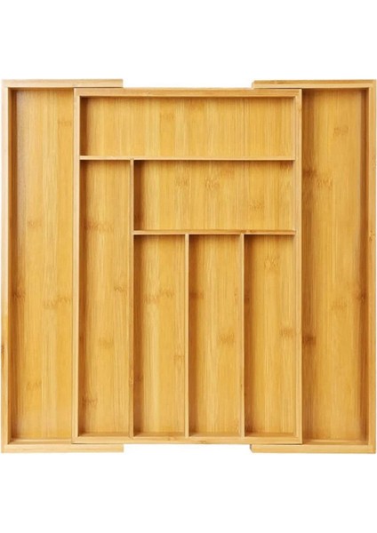 Bambu Genişletilebilir Çekmece Düzenleyici, Mutfak, Gümüş Eşya, Çatal Bıçak Takımı ve Makyaj Çekmeceleri Için Gümüş Eşya Düzenleyici. (Yurt Dışından)
