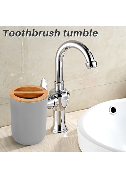 Banyo Aksesuarları Seti Sabunluk Şişe Bulaşık Tuvalet Diş Fırçası Tutucu Bardak Takımı Gri (Yurt Dışından) fırsatları