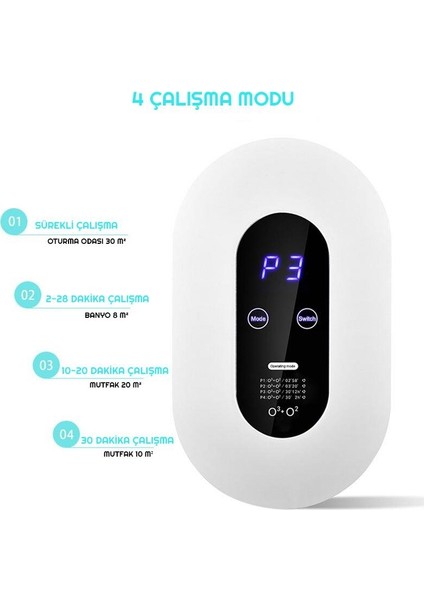 O3 Taşınabilir Ozon Jeneratörü Hava Temizleyicisi modelleri