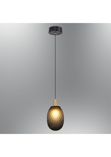 Şık Gri Tekli Cam Sarkıt Işığı, Modern ve Şık Tasarım