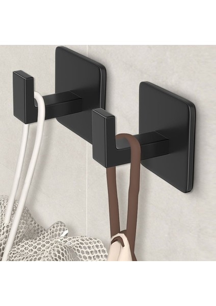 Kare Havlu Askısı - Siyah Kendinden Yapışkanlı Duvar Askısı Modern ve Şık Banyo Mutfakla Birleşiyor. (Yurt Dışından) indirimleri
