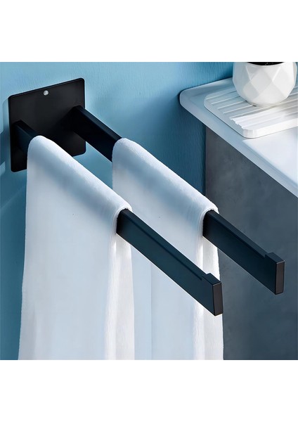 Delme Gerektirmeyen Kendinden Yapışkanlı Çift Kare Paslanmaz Çelik Duvara Monte Havlu Askısı Banyo ve Mutfak Için 40 cm (Yurt Dışından) fiyatları
