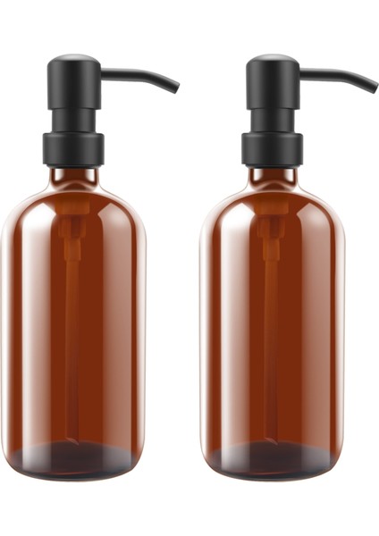 Cam 18 Oz El Cam Şişe Paslanmaz Çelik Itmeli Tip Dağıtım Şişesi Sabunluk (Yurt Dışından)