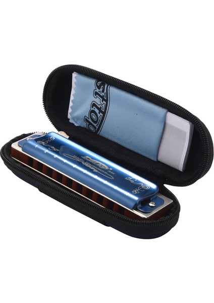 T008K 10 Delikli Blues Mızıka C Tuşu Nefesli Çalgı Plastik Kutulu Temiz Bezli (Yurt Dışından) indirimleri