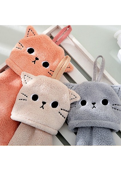 Çocuklar ve Kadınlar Için Sevimli El Havluları, Askılı Banyo Havluları, Kedi Baskılı Hayvan Desenli El Kurutma Havlusu, Hızlı Kuruyan (Yurt Dışından) indirimleri