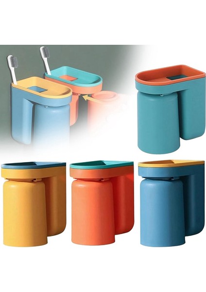 Yumruksuz Ağız Gargarası Kabı Diş Fırçası Kabı Duvara Asılan Banyo Saklama Kutusu Ters Dönen Drenaj (Yurt Dışından) modelleri