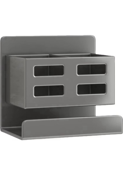 Banyo Düzenleyici Duvara Monte Edilen Sifonsuz Su Geçirmez Drenajlı Diş Fırçası Tarak Kozmetik Saç Kurutma Makinesi Düzenleyici Gri (Yurt Dışından)