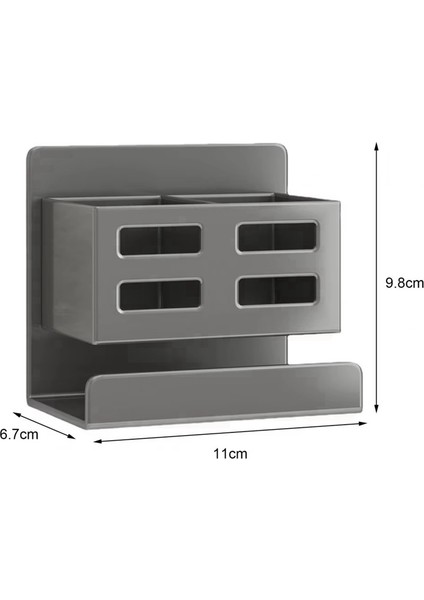 Banyo Düzenleyici Duvara Monte Edilen Sifonsuz Su Geçirmez Drenajlı Diş Fırçası Tarak Kozmetik Saç Kurutma Makinesi Düzenleyici Gri (Yurt Dışından) modelleri