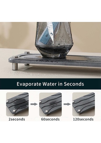 Banyo Lavabosu Hızlı Kuruyan Taş, Diyatomlu Toprak Lavabo Tepsisi, Diş Fırçası Tutucu, Dalgalı (Açık Gri) (Yurt Dışından) modelleri