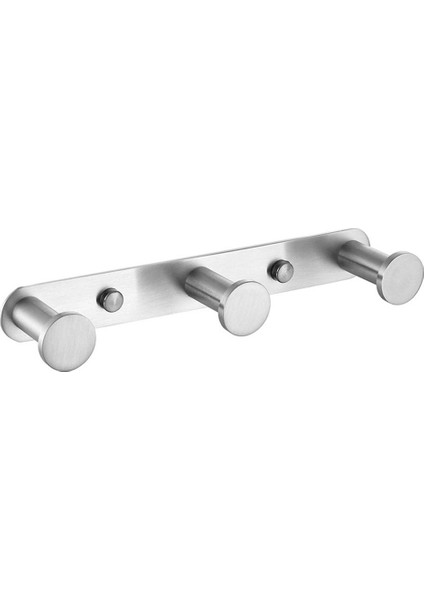 Paslanmaz Çelik Havlu Askısı, Duvara Monte Bornoz Askısı, Duvara Monte Palto Askısı, Gümüş 3 Kancalı Kapı Kancası (Yurt Dışından)