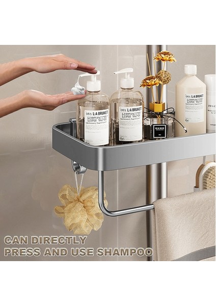 Havlu Askısı, Matkapsız Banyo Düzenleyici, Şampuan ve Duş Jeli Saklama Rafı ile Alüminyum Duş Rafı A (Yurt Dışından) fırsatları