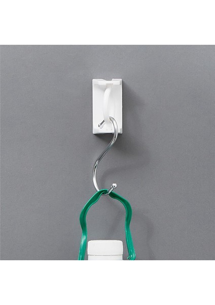 4 Adet Perde Çubuğu Tutucu Kelepçe Kancaları Kendinden Yapışkanlı Giysi Askısı Braketi 360 Derece Dönebilen Üçgen Halka Ayarlanabilir Kancalar (Yurt Dışından)