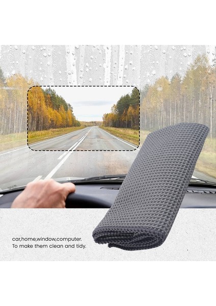 2 Adet Araba Yıkama Havlusu Cam Temizleme Su Kurutma Mikrofiber Pencere Temizleme Mendili Otomobil Detaylandırma Waffle Dokuma Mutfak Banyo Için, Koyu Gri (Yurt Dışından) fırsatları
