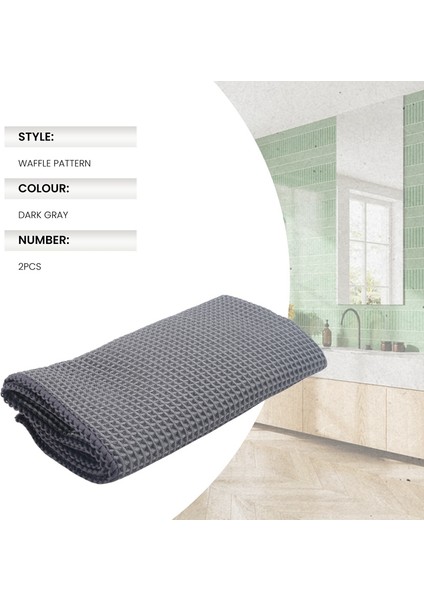 2 Adet Araba Yıkama Havlusu Cam Temizleme Su Kurutma Mikrofiber Pencere Temizleme Mendili Otomobil Detaylandırma Waffle Dokuma Mutfak Banyo Için, Koyu Gri (Yurt Dışından) indirimleri