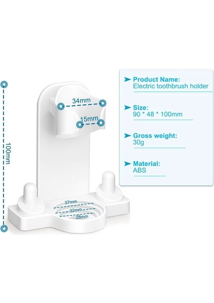 Elektrikli Diş Fırçası Tutucu Duvara Monte Diş Fırçası Başlıkları Raf Düzenleyici ve Io Serisi Için Fırça Başlığı Kapakları (Yurt Dışından) fırsatları