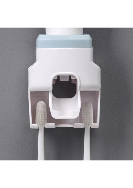 Otomatik Diş Macunu Sıkacağı Duvara Monte Delinmeyen Diş Fırçası Saklama Rafı Diş Fırçası Tutucu Sıkacağı Mavi (Yurt Dışından) indirimleri
