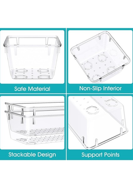 Kozmetik, Mücevher ve Mutfak Eşyaları Için Şeffaf Plastik Çekmece Saklama Kutusu Seti, Masa Çekmecesi Saklama Tepsisi (Yurt Dışından) fırsatları
