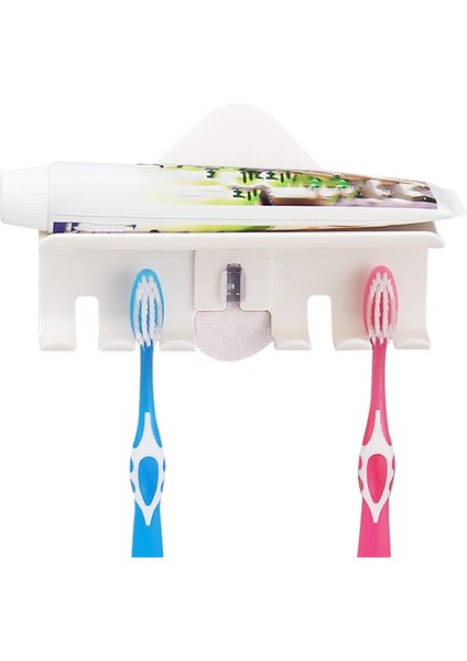 Diş Fırçası Tutucu Duvara Monte Sihirli Çıkartma Banyo Aile Diş Fırçası Seti Duvar Standı Diş Macunu Yerleştirilmiş Saklama Tutucu Rafı (Yurt Dışından) fırsatları