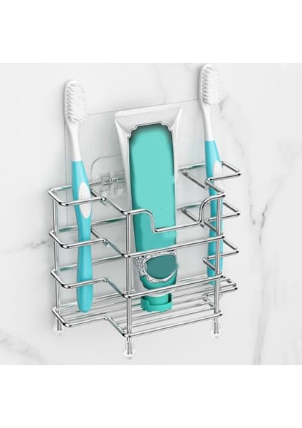 Banyo Için Duvara Monte Diş Fırçası Tutucu, Küçük Alanlar Için 3 Yuvalı Paslanmaz Çelik Banyo Aksesuarları Düzenleyici - A (Yurt Dışından) modelleri