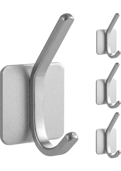 4 Adet Ağır Hizmet Tipi Yapışkanlı Kancalar, Ev, Okul ve Ofisler Için 50 Lb Maksimum Yük Kapasiteli Kendinden Yapışkanlı Kancalar Gümüş (Yurt Dışından)