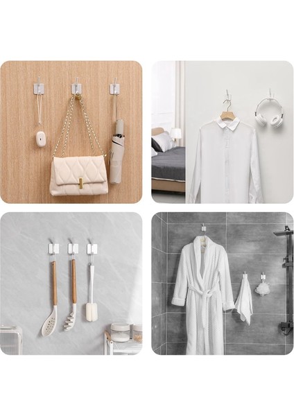 4 Adet Ağır Hizmet Tipi Yapışkanlı Kancalar, Ev, Okul ve Ofisler Için 50 Lb Maksimum Yük Kapasiteli Kendinden Yapışkanlı Kancalar Gümüş (Yurt Dışından) indirimleri