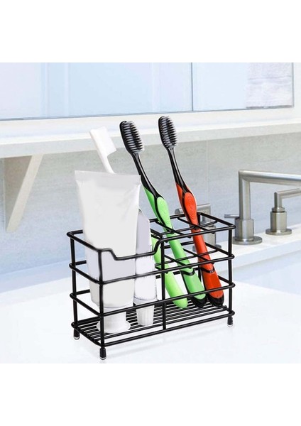Banyo Için Diş Fırçası Diş Macunu Tutucu, Paslanmaz Çelik Banyo Yuvası Siyah Diş Fırçası Tutucu (Yurt Dışından) fiyatları