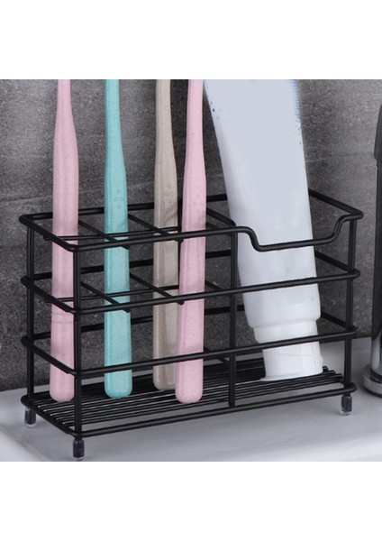 Banyo Için Diş Fırçası Diş Macunu Tutucu, Paslanmaz Çelik Banyo Yuvası Siyah Diş Fırçası Tutucu (Yurt Dışından) indirimleri