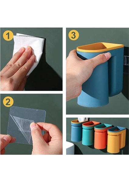 Yumruksuz Ağız Gargarası Kabı Diş Fırçası Kabı Duvara Asılan Banyo Saklama Kutusu Ters Dönen Drenaj (Yurt Dışından) fırsatları