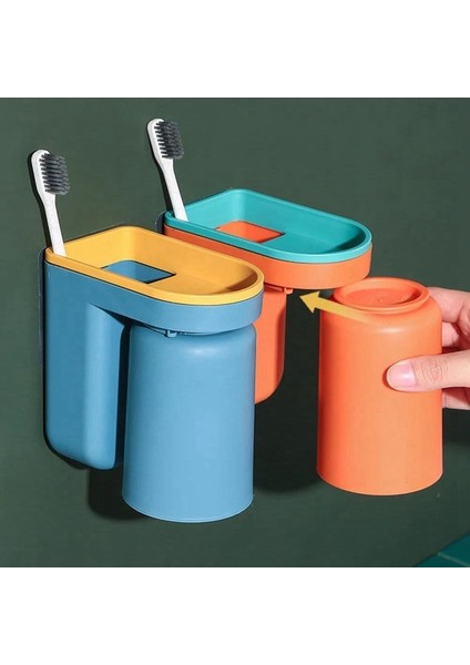 Yumruksuz Ağız Gargarası Kabı Diş Fırçası Kabı Duvara Asılan Banyo Saklama Kutusu Ters Dönen Drenaj (Yurt Dışından) indirimleri