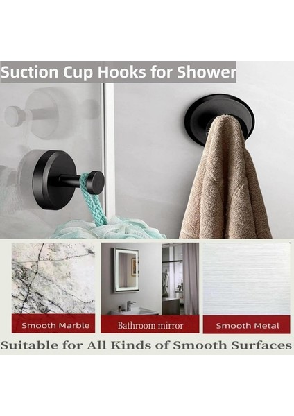 4 Adet Duş Duvarı Için Vantuzlu Kancalar Matkapsız Kanca Mutfak Cam Kapı Pencere Siyah Için Çıkarılabilir Yeniden Kullanılabilir Havlu Kancaları (Yurt Dışından) fırsatları
