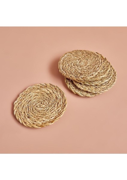 Doğal Ahşap 6'lı Bardak Altlığı Seti, 10 Cm, Şık ve Kullanışlı Tasarım