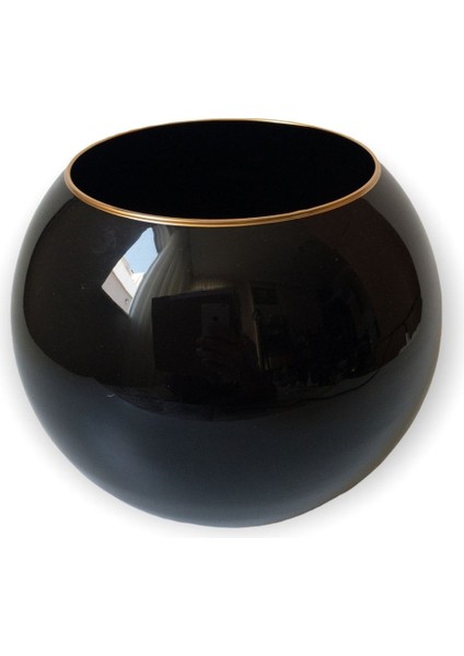 Büyük Boy Siyah Cam Vazo, Fanus, Saksı, Meyvelik, Mumluk, Akvaryum, Sunumluk fırsatları