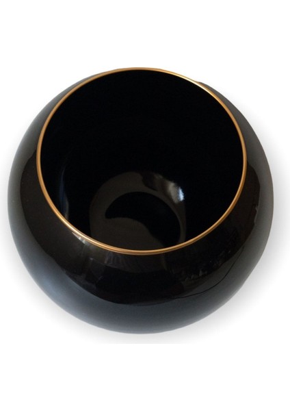 Büyük Boy Siyah Cam Vazo, Fanus, Saksı, Meyvelik, Mumluk, Akvaryum, Sunumluk indirimleri