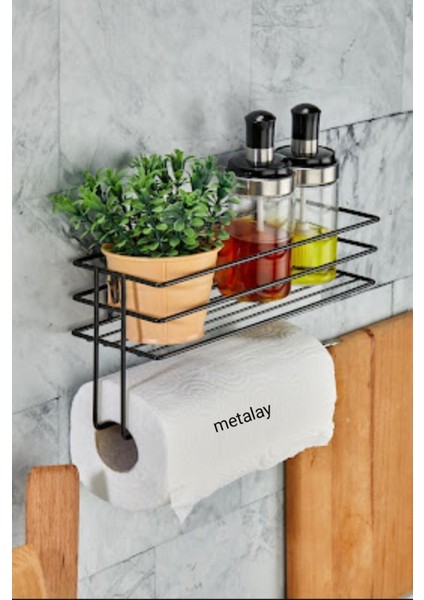 Yapışkanlı Siyah Raflı Kağıt Rulo ve Peçetelik, Mutfak ve Banyo Düzenleyici fiyatları