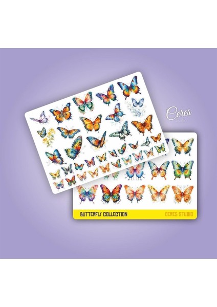 Kelebek Sticker Set 2 Syf 50 Etiket Planlayıcı Bullet Journal Telefon Için Uygundur.