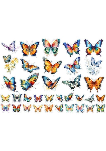 Kelebek Sticker Set 2 Syf 50 Etiket Planlayıcı Bullet Journal Telefon Için Uygundur. fiyatları