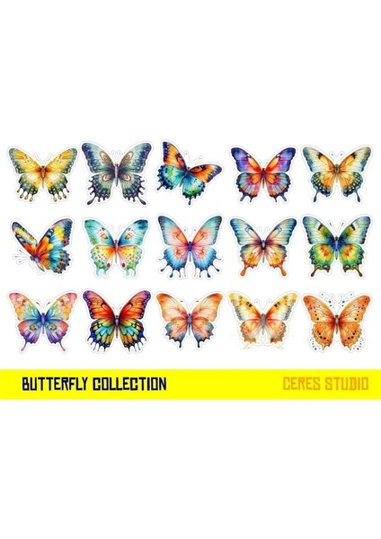 Kelebek Sticker Set 2 Syf 50 Etiket Planlayıcı Bullet Journal Telefon Için Uygundur. modelleri