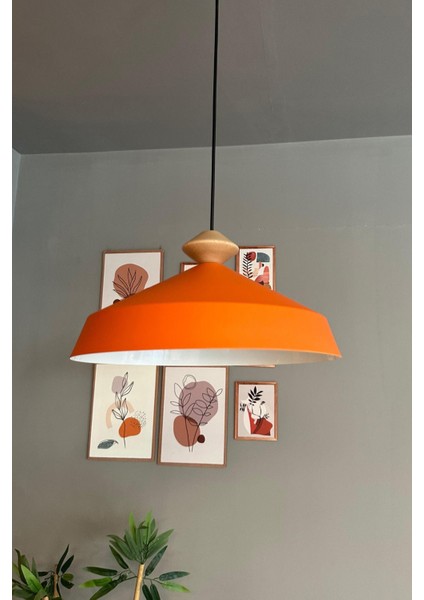 Turuncu Ahşap Topaç Sarkıt Lamba, Modern ve Şık Aydınlatma Seçeneği fırsatları
